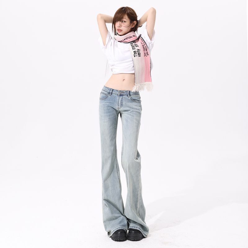 Light-Colored Low-Waist Flared Jeans for Women, 2026 Spring New Style, Trendy Loose Fit, Slimming, Stretchy, Versatile Bell-Bottom Pants Light-Colored Low-Waist Flared Jeans for Women, 2026 Spring New Style, Trendy Loose Fit, Slimming, Stretchy, Versatile Bell-Bottom Pants
