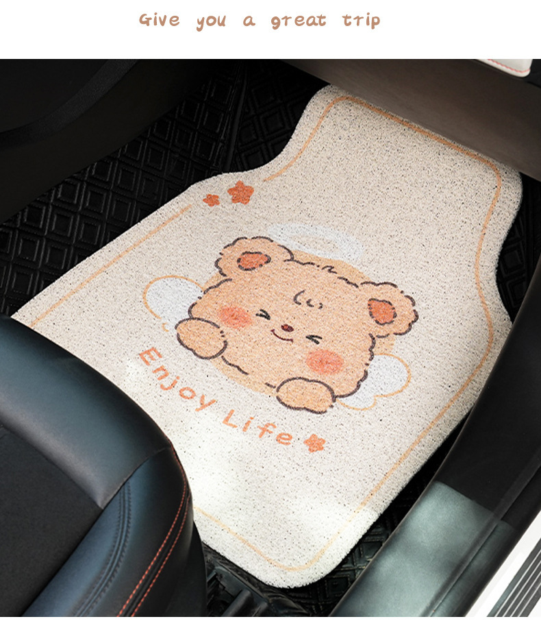 Blue Rain original car floor mats, featuring cute cartoon designs, suitable for women, and designed for universal use in cars; they are dirt-resistant, wear-resistant, and provide a comfortable interi