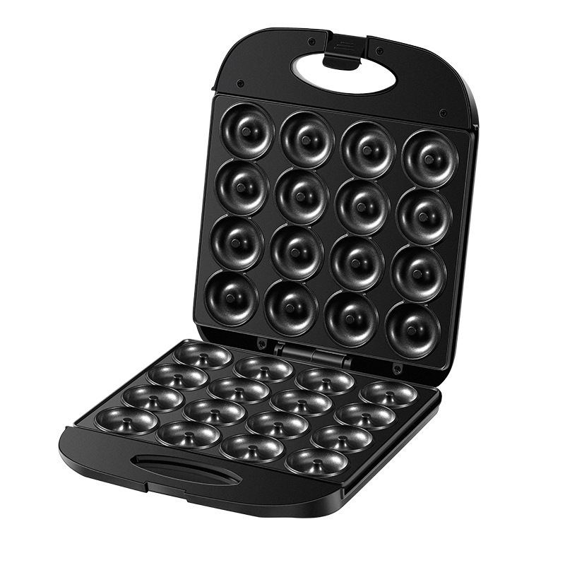 Máquina para hacer donuts tipo sándwich estilo americano, 110v, para pasteles, desayuno, sándwiches mexicanos, máquina para hacer pan de 16 agujeros, aparato para desayuno
