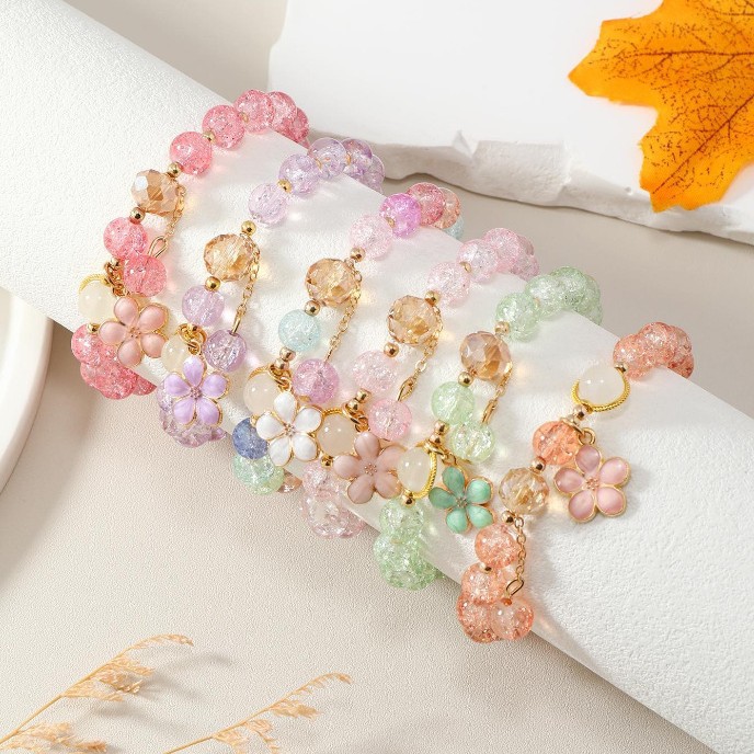 Pulsera de girasol femenino ins brazalete de novia temperamento celebridad de Internet estilo caliente cuentas diseño de nicho sentido de la joyería de dopamina