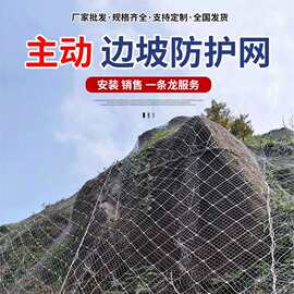 边坡防护网主动sns柔性钢丝绳网山体护坡固土被动落石拦截绞索网