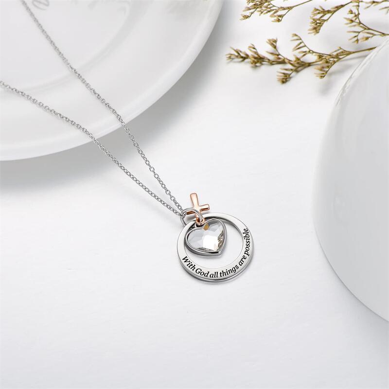 11g Weight PVD Coated Gold Plating Process 304 Stainless Steel Pendant Material Pendant Necklace Classification 304 Stainless Steel Chain Material 304 Stainless Steel Material Heart Shape Pattern Women's Gender Simple Style, Classic Style Style Bestseller Heart Shaped Crystal "Faith Hope Love" Stainless Steel Cross Pendant Necklace Unisex Polished Finish Geometric Pattern 6