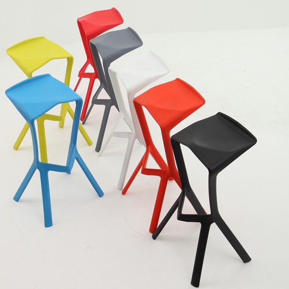 Nordic Creative Shark Mouth Bar Chair Home Plastic Backrest High Chair Designer Restaurant Front Desk Stackable Stool