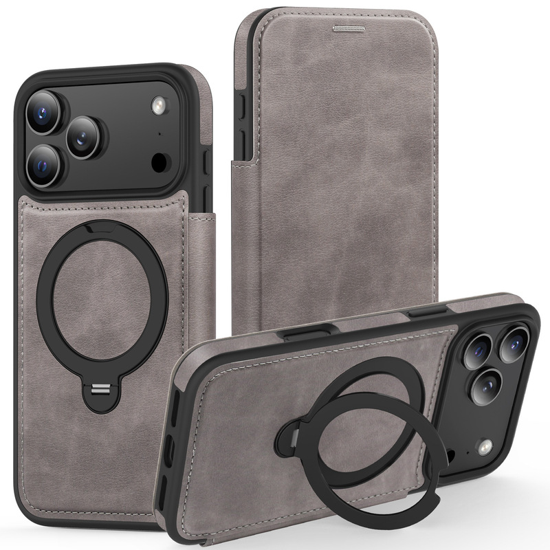 适用iPhone17手机壳翻盖皮套铠盾360磁吸支架苹果16ProMax保护套|undefined