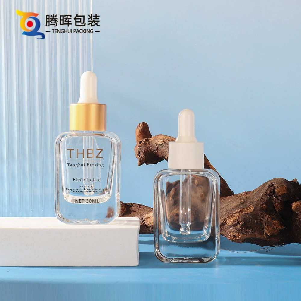 30ml Портативный квадрат толстого дна бутылка эфирного масла эссенции для лица эфирное масло косметический пакет пустая бутылка
