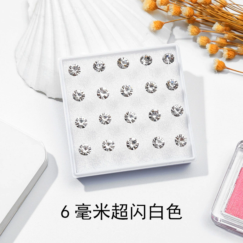 (Cross-border trading), plastic accessory, transparent earrings with zircon, set