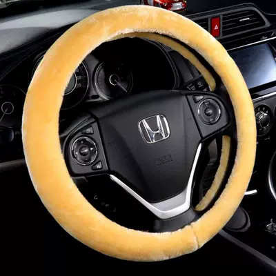 Steering wheel cover, Short Plush Car Steering - classic-style-beige-other