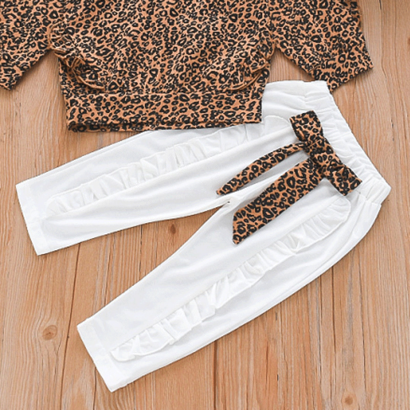 Fashion Leopard Printing Cotton Girls Clothing Sets display picture 3