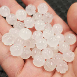 新疆和田白玉南瓜珠玉石散珠金丝玉瓜珠手链项链佛珠配件珠饰品珠