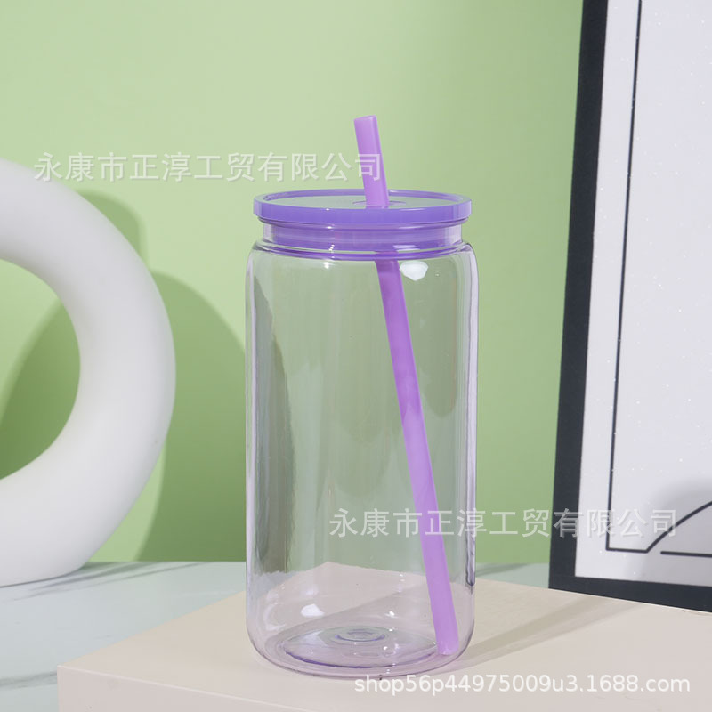 Vaso Mason de Plástico 16oz de Plástico PC, Ecológico, Monocapa, para Oficina y Hogar