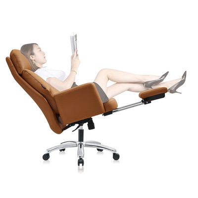家用大班椅可躺午睡老板總裁椅高檔商務電腦轉椅牛皮辦公室椅子