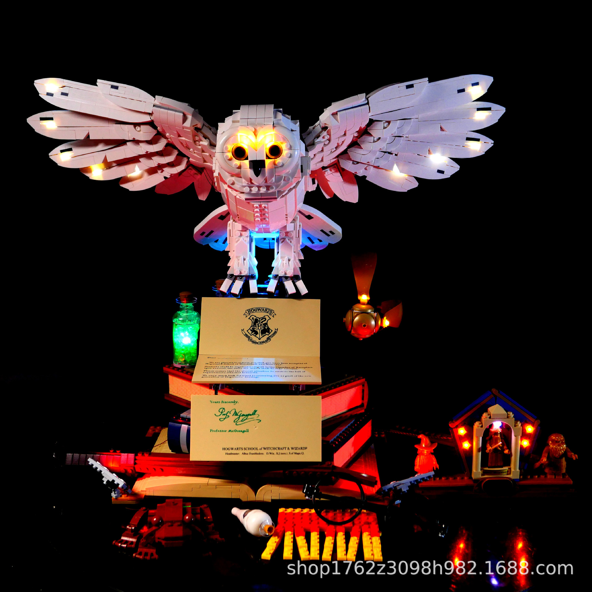 Compatible con ladrillos de Lego Hedway búho Harry Potter adulto modelo difícil para niños y niñas juguetes transfronterizos