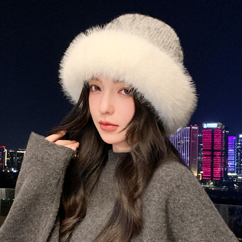 帽子女款冬季防寒保暖蒙古帽百搭显脸小包头帽户外休闲毛绒水桶帽|undefined