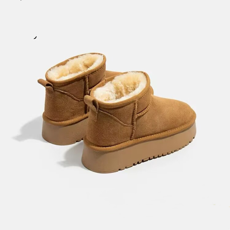 Thick-Soled Non-Slip Snow Boots for Women, 2026 New Winter Warm Slip-On Loafers with Plush Lining and Thick Cotton Shoes