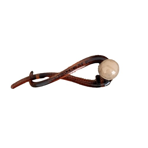 French retro niche pearl twist clip Korean style ponytail top clip horizontal clip 2024 new hair clip