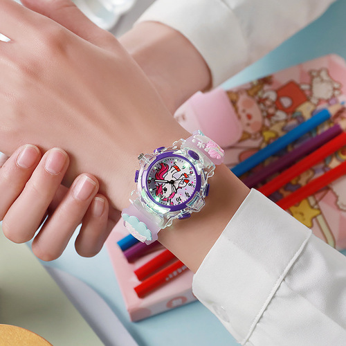 New silicone cartoon watch student children's watch luminous light watch wholesale cross-border watch supply