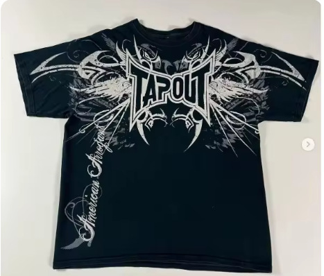 ストリート Tapout Tシャツ Y2K メンズ ヒップホップ レターグラフィック プリント オーバーサイズ Tシャツ 原宿|undefined