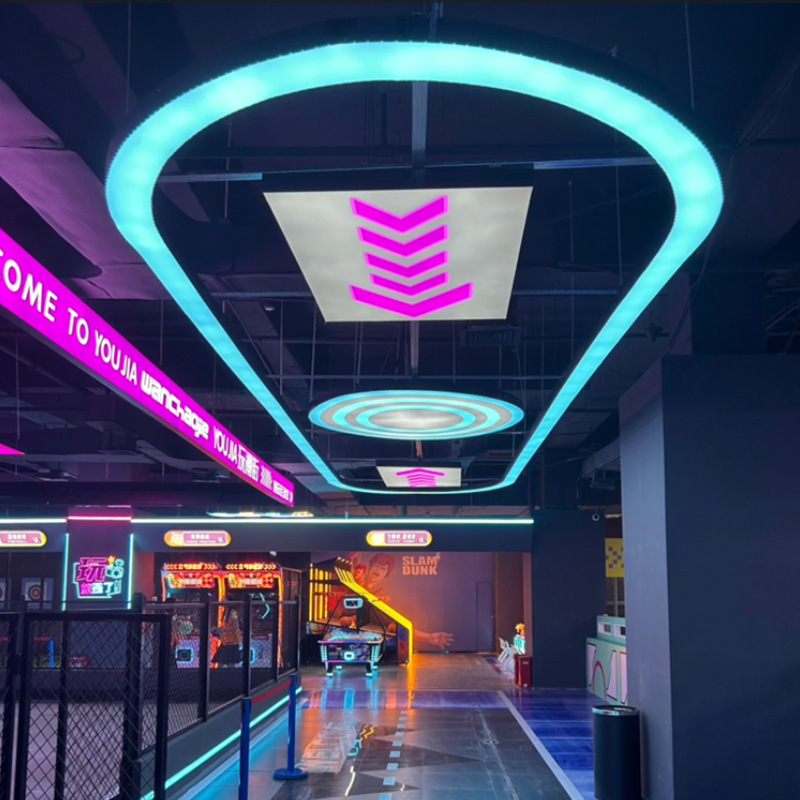LED empalmado lámpara de barra larga sala de juegos centro comercial supermercado sala de baile ciudad de juegos para niños parque de juegos luz de modelado