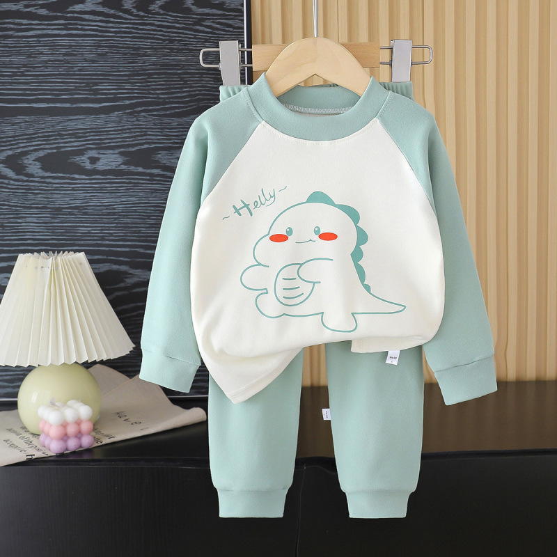 儿童德绒保暖套装中大童秋衣秋裤男童女童内衣家居服宝宝打底童装|undefined
