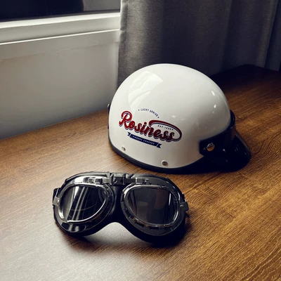 Suitable for 3C Certified Retro English Trendy Electric Vehicle Helmets for Men and Women, New Simple Half Helmets for Summer Protection (Car helmet)