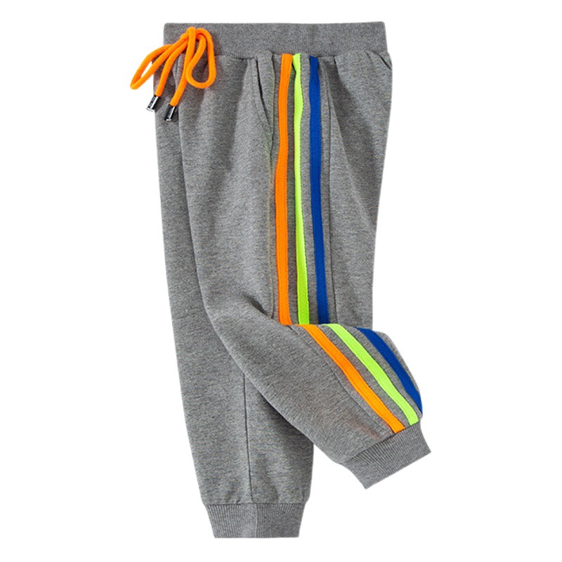Pantalones deportivos para niños, estilo coreano, primavera y otoño 2026, pantalones de chándal para niños, pantalones largos de punto con tres rayas, venta al por mayor