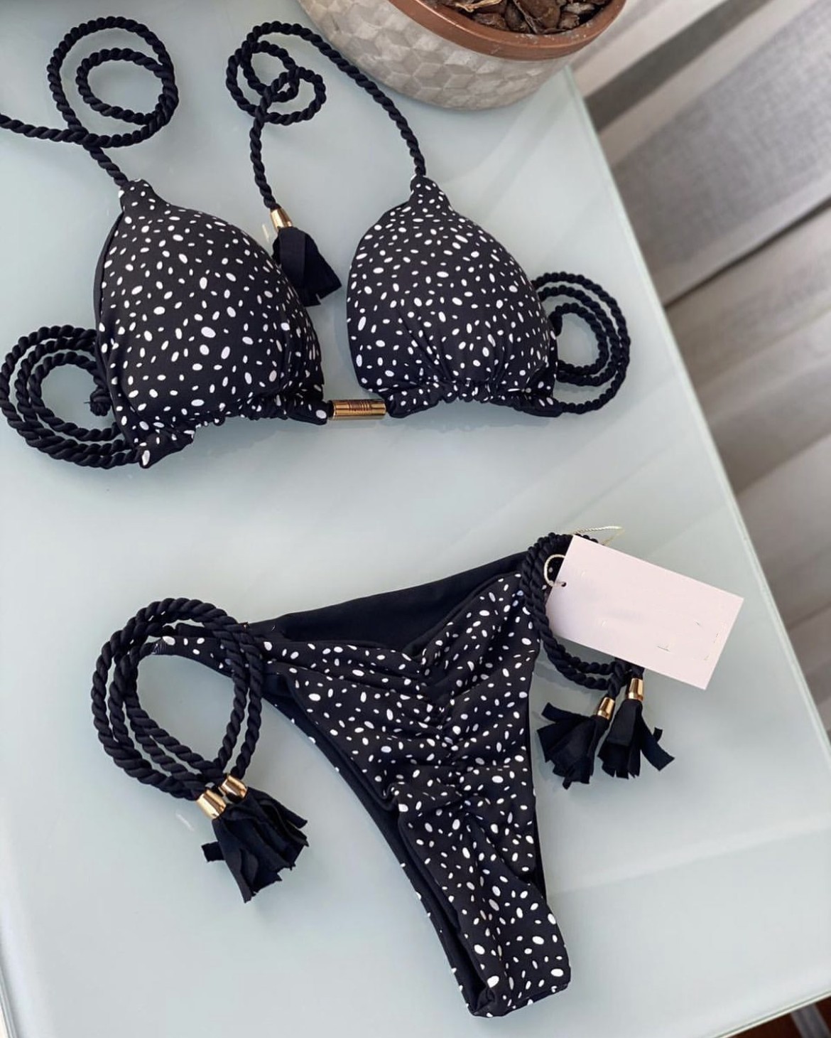 Women's Polka Dots Leopard 2 Pieces Set Bikinis Swimwear display picture 5