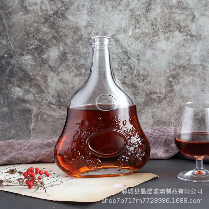 创意酒柜摆件装饰洋酒瓶水晶玻璃葡萄酒分装瓶XO威士忌红酒空瓶