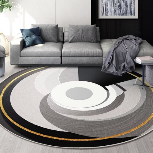 Light Luxury Round Rug Floor Mat for Drum Set, Round Non-Slip Mat for Home Use—Perfect for Living Room, Sofa, and Coffee Table Carpets