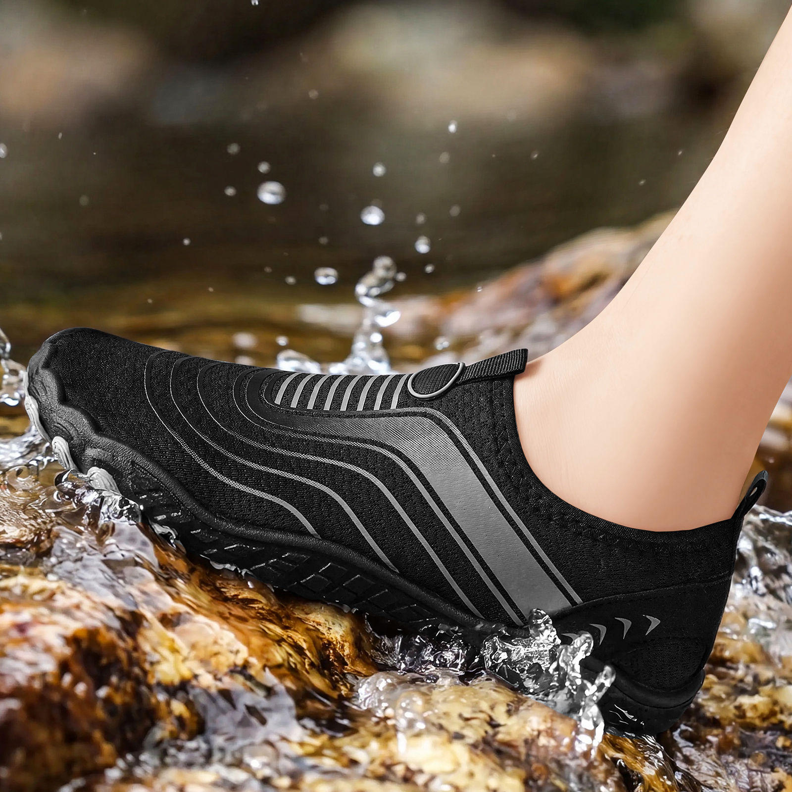 Verano nueva pareja de zapatos de retroceso de arroyo, zapatos deportivos de interior, zapatos de nadador de secado rápido, zapatos de nadar, zapatos de nadar al aire libre