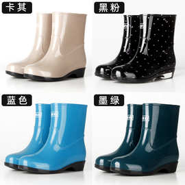 上海回力523短筒雨鞋女款防水防滑pvc耐磨雨靴塑胶防摔中筒洗车鞋
