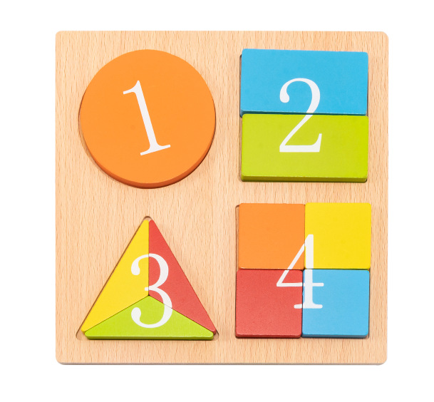 Montessori de madera para niños Educación temprana Rompecabezas tridimensional Rompecabezas de juguete Forma geométrica Tablero a juego Juguete educativo para niños