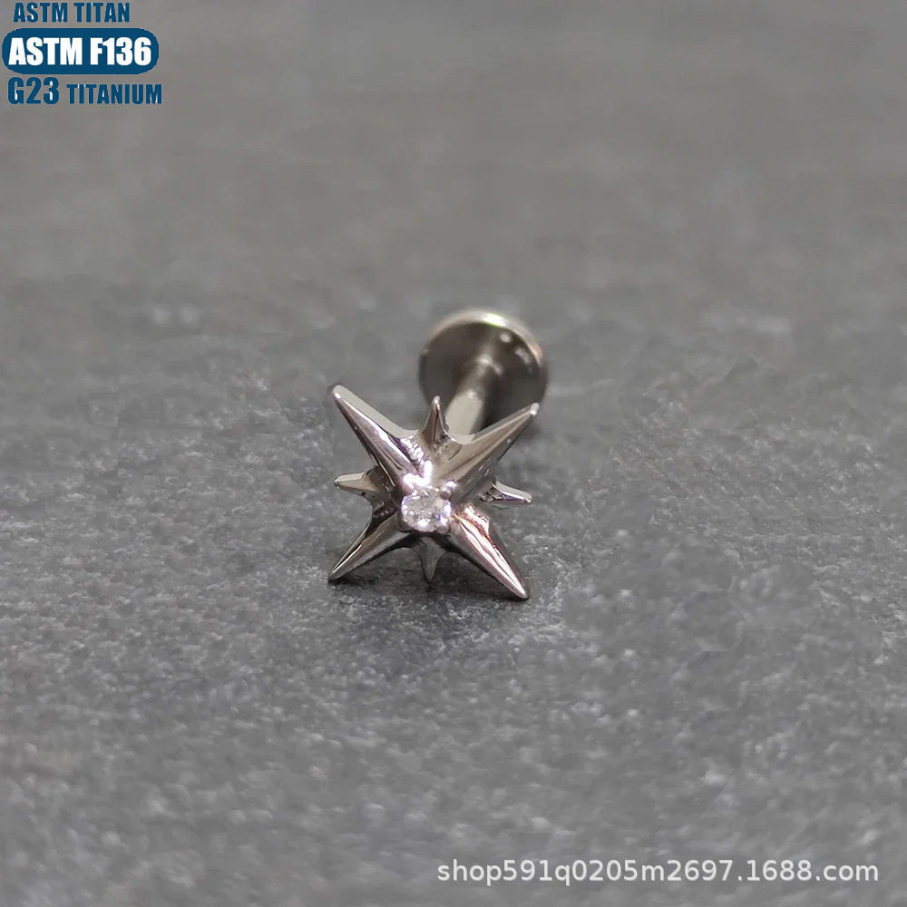 Pointed titanium steel lip stud product view