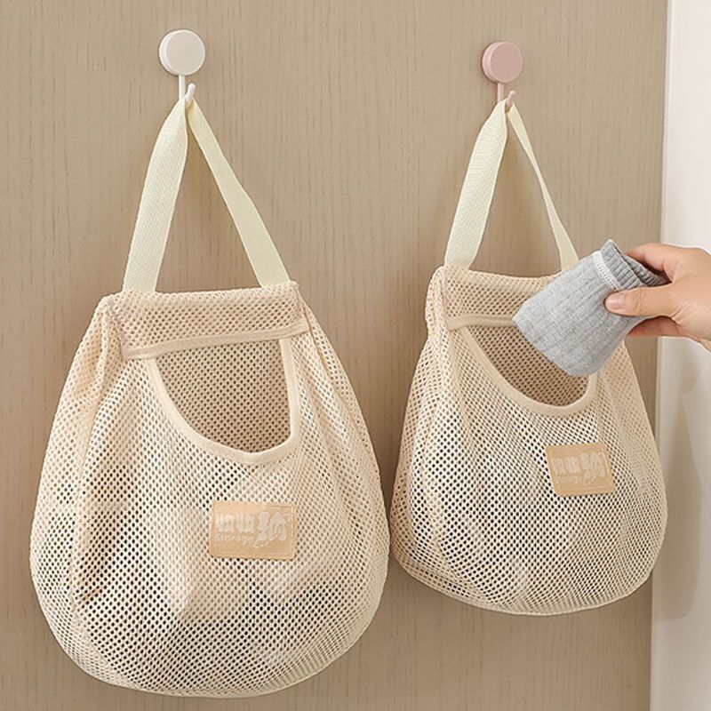 Wall-Mounted Storage Net Bag for Underwear, Wardrobe Hanging Net Bag, Kitchen Fruit and Vegetable Garlic Bag, Door-Hanging Storage Wall-Mounted Storage Net Bag for Underwear, Wardrobe Hanging Net Bag, Kitchen Fruit and Vegetable Garlic Bag, Door-Hanging Storage