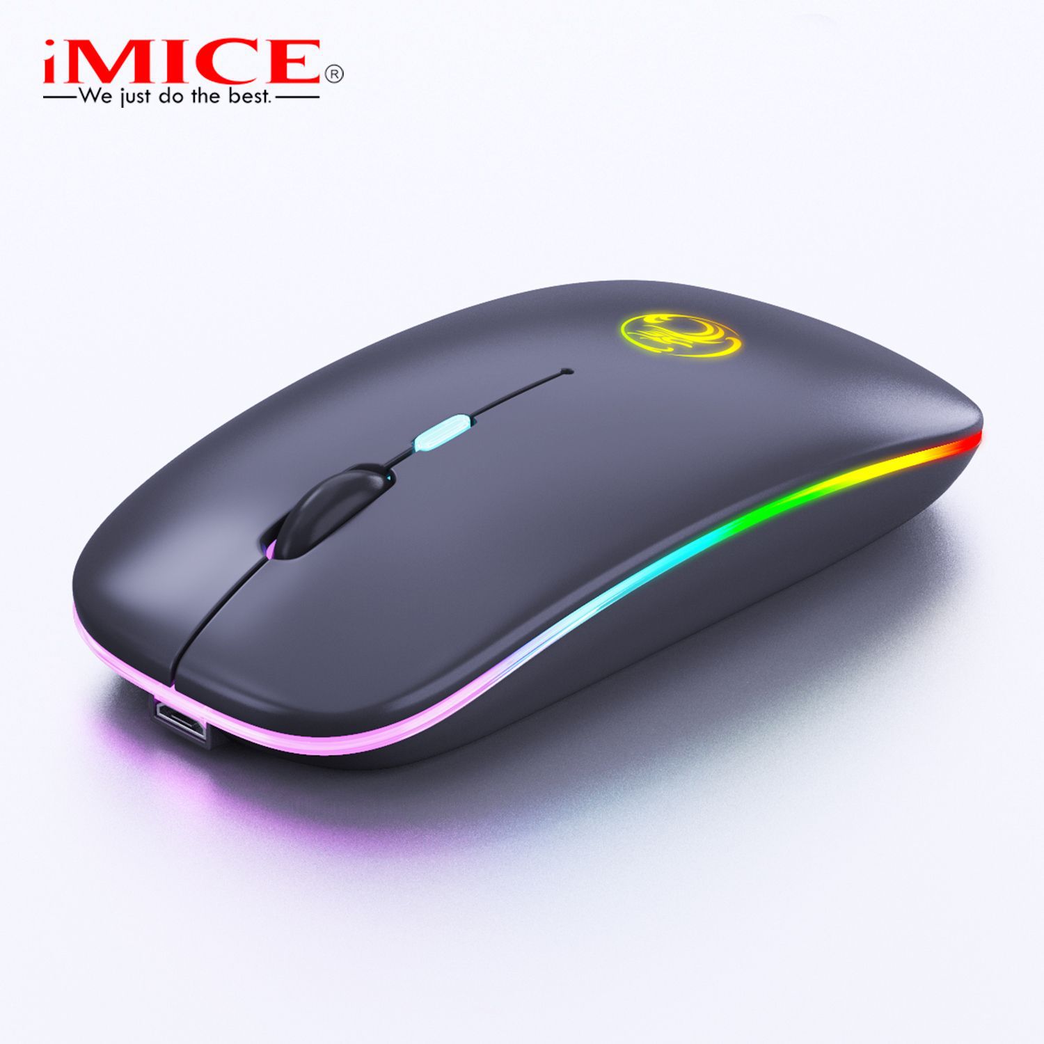 El fabricante iMICE suministra directamente un ratón inalámbrico silencioso con Bluetooth y carga luminosa para computadoras de escritorio y portátiles como regalo. image 8