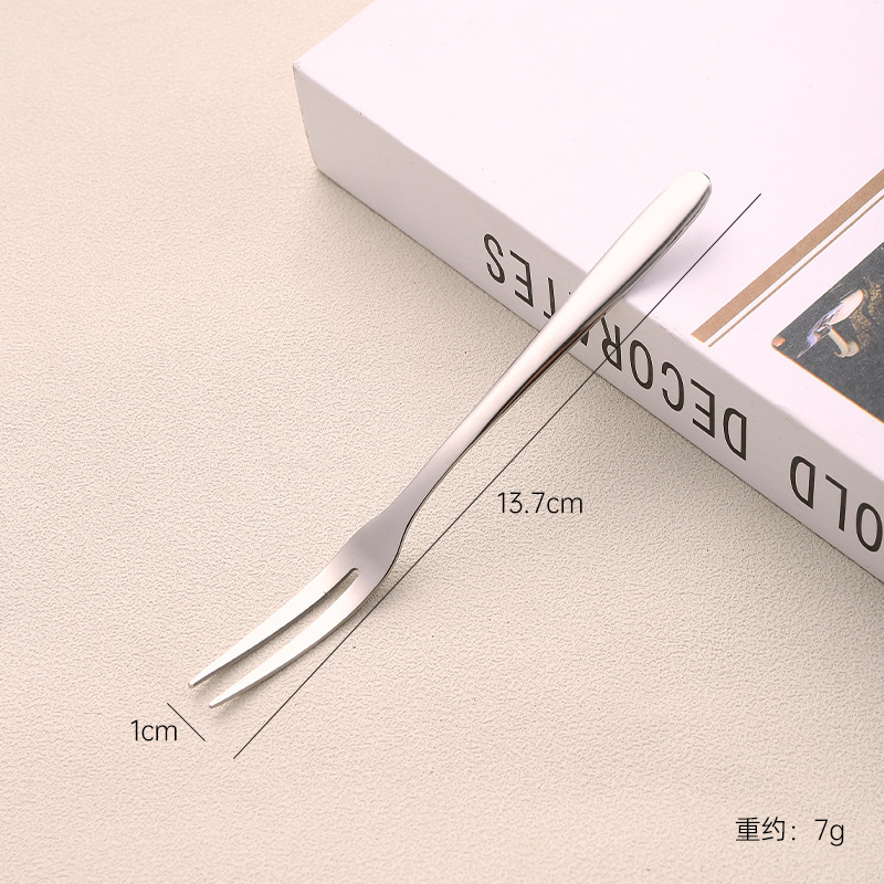 Stainless Steel Thickened Solid Color Fruit Pick, Pastry Cake Fork, Mooncake Sharing Fork_voghion.com
