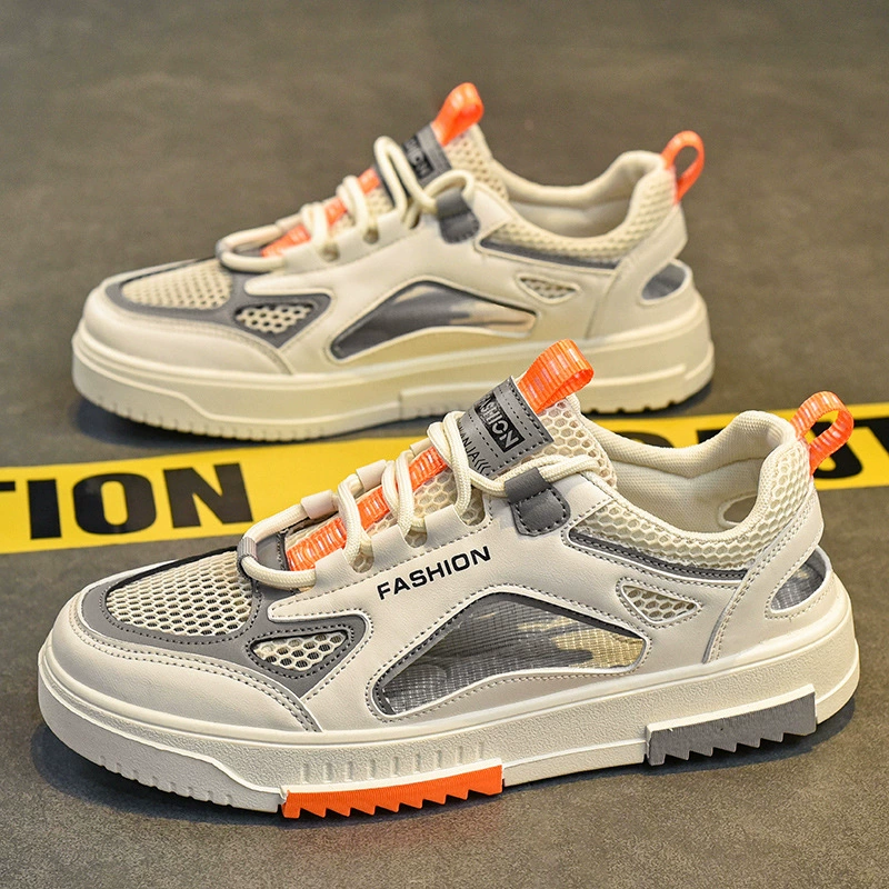 Сандалии мужские летние верхняя одежда нескользящая универсальная сетчатая обувь с полыми отверстиями молодежные повседневные спортивные кроссовки тапочки