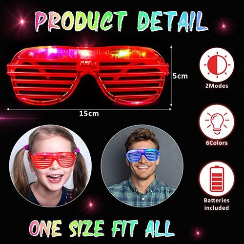 2024 Manufacturer Blinds Luminous Glasses Large Children Adult Toys Bar Dance Event Party Cheer Wholesale