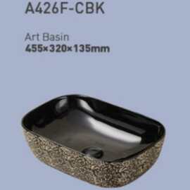 手工浮雕亮光黑陶瓷台上盆艺术盆酒店公寓阳台卫生间 厂家批发
