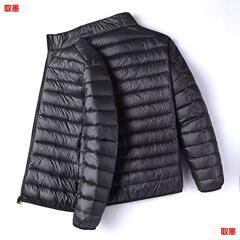 秋冬季轻薄加绒棉服男士时尚短款立领连帽中老年轻便薄款休闲外套