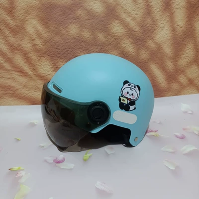 Motosiklet kaskı (dəbilqə) — Years Old Boys and Girls - no-11-light-blue-tea-short-mirror-7-15-years-old