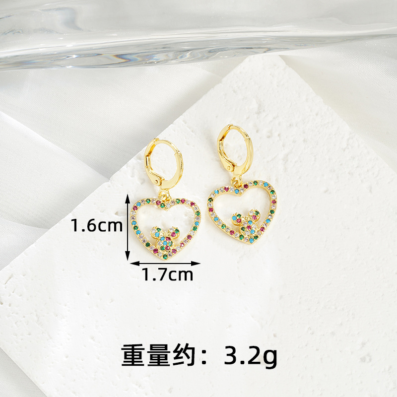 Nuevo collar de oro de arena vietnamita, lujo ligero, circonio, hueco, pendientes de amor de Mickey Mouse, temperamento femenino, joyas que no se desvanece durante mucho tiempo