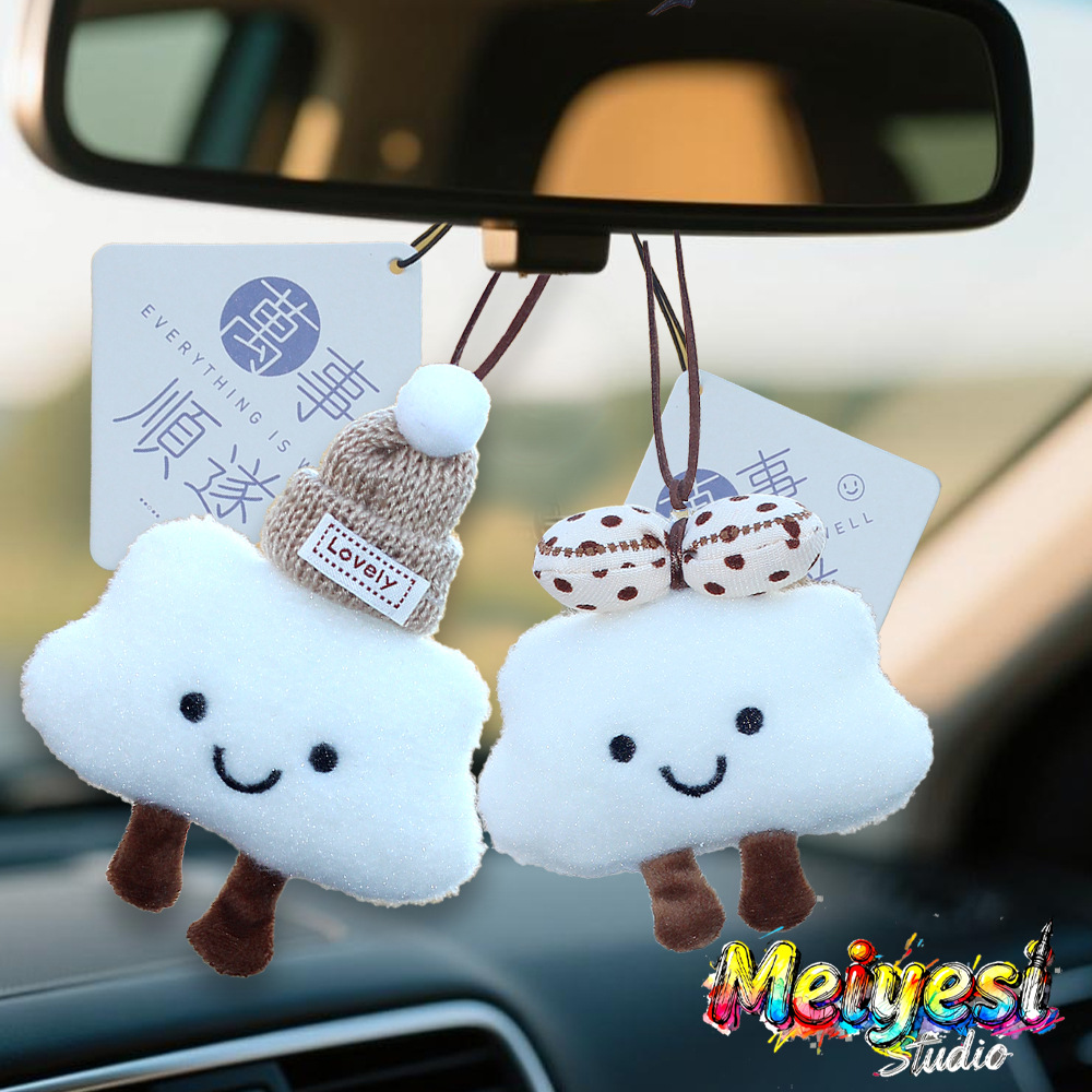 Cute colgante de automóvil de nubes 2025 nueva decoración interior creativa de automóviles perfumado colgante de espejo retrovisor
