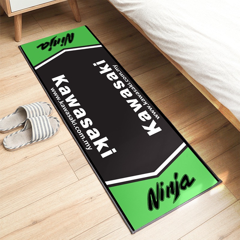Cross-Border Amazon Temu Motorcycle Logo Crystal Velvet Floor Mat, Skin-Friendly, Comfortable, Stain-Resistant Bedside Rug, Can Be Shipped on Behalf of Others