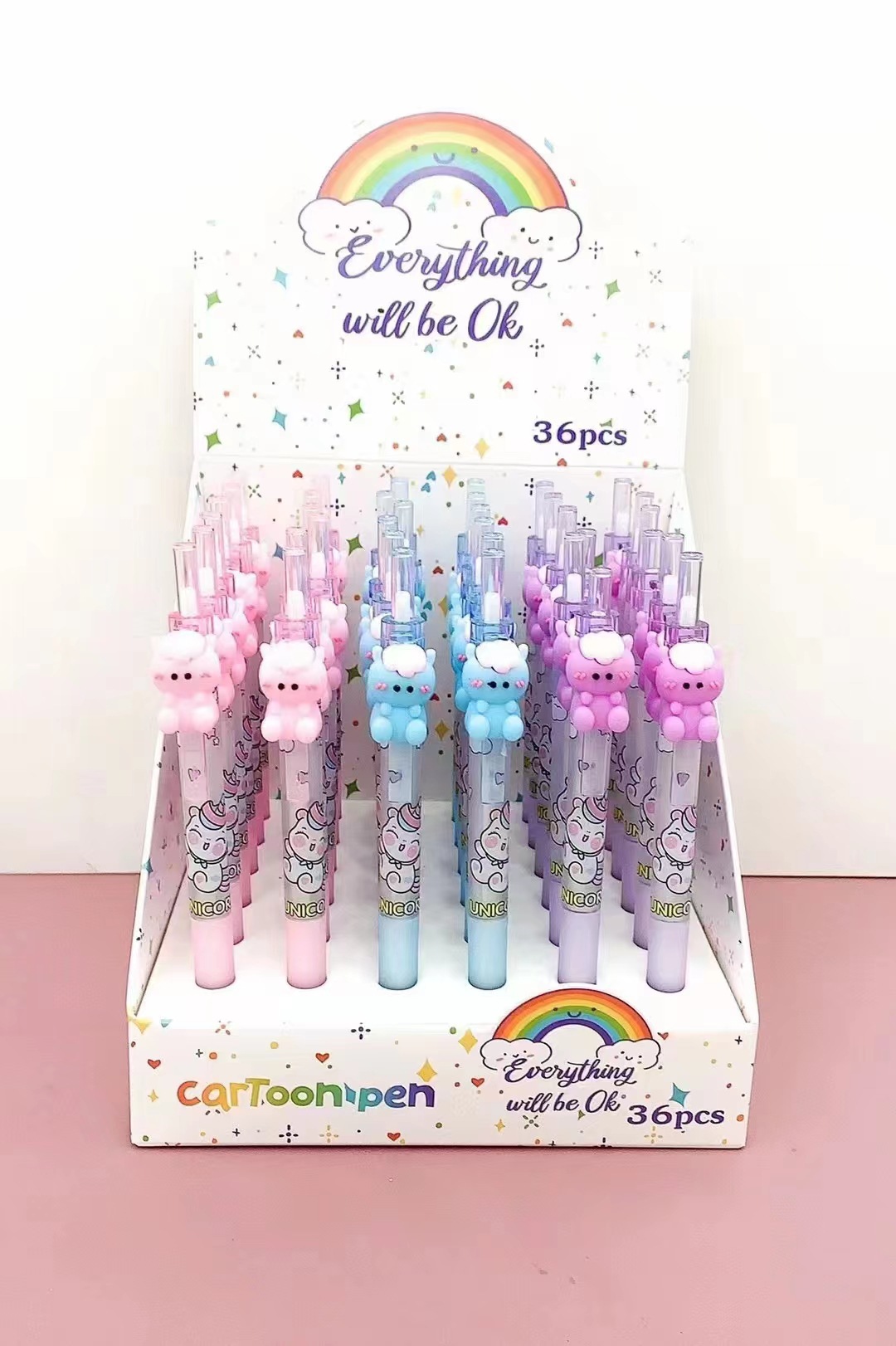 Amor oso cuidado osos lindos dibujos animados pulsar bolígrafos neutros de alto valor de firma bolígrafo azul fuera