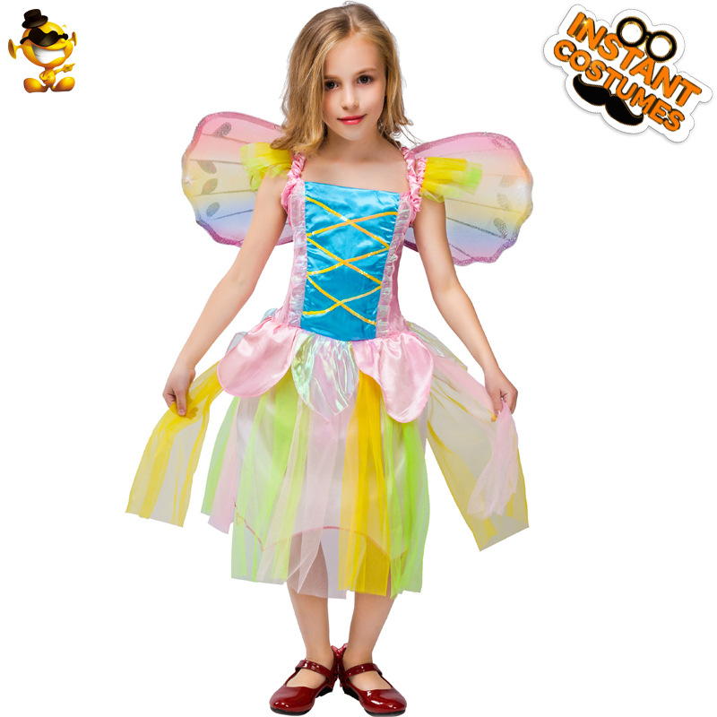 Disfraz de fiesta de Carnaval de Halloween traje de disfraces traje de rendimiento de etapa niña falda de hadas de colores