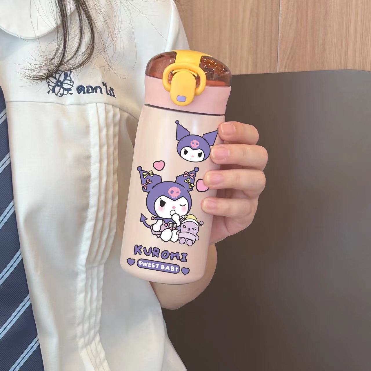 三麗歐系列水杯耐高溫防摔304不鏽鋼吸管保溫杯女兒童版