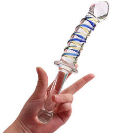 魅惑撩情玻璃水晶阳 后庭肛塞菊花开发拉珠自慰棒情趣性用品批发