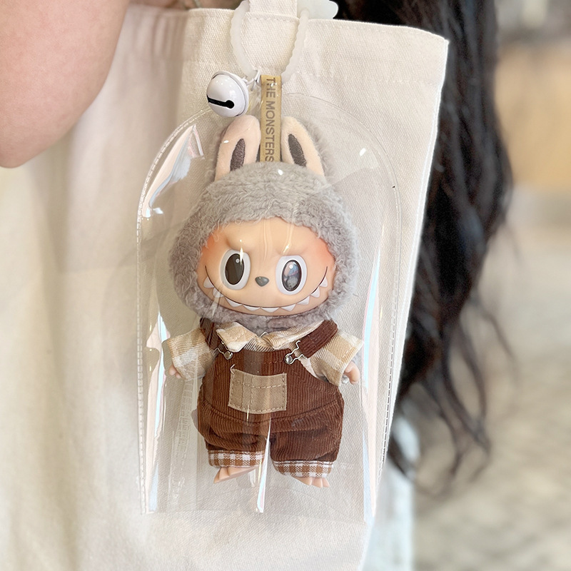 Labubu doll bag, PVC transparent doll raincoat cover, Star Dew Belle plush pendant, doll dustproof protective cover Labubu doll bag, PVC transparent doll raincoat cover, Star Dew Belle plush pendant, doll dustproof protective cover