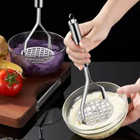 Картофелемялка из нержавеющей стали, ручная для пюре и детского питания, эргономичная ручка