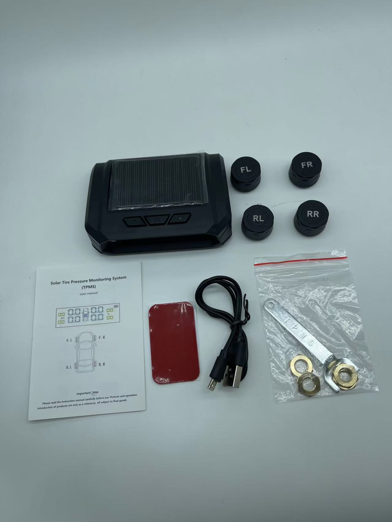 New tire pressure monitor solar wireless tire pressure monitoring foreign trade for built-in external tire pressure detection TPMS